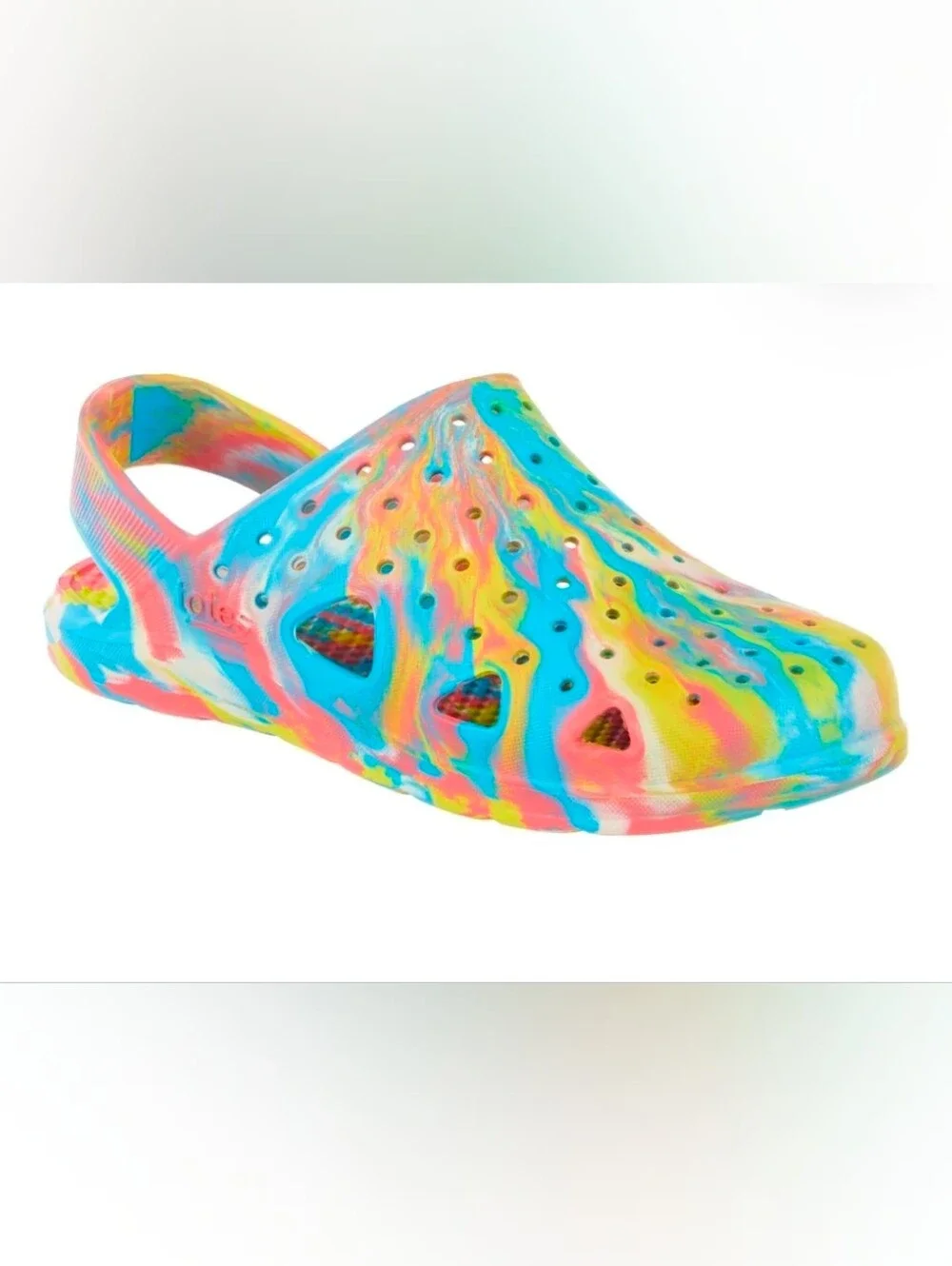 Totes Kids Size 13-1 Multicolor Rainbow Tie-Dye Slip-On Clogs. NWT